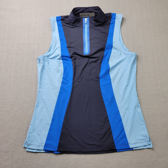 G/Fore Tops - G/FORE Women's Color Block Silky Tech Nylon Sleeveless 1/4 Zip Golf Polo Small